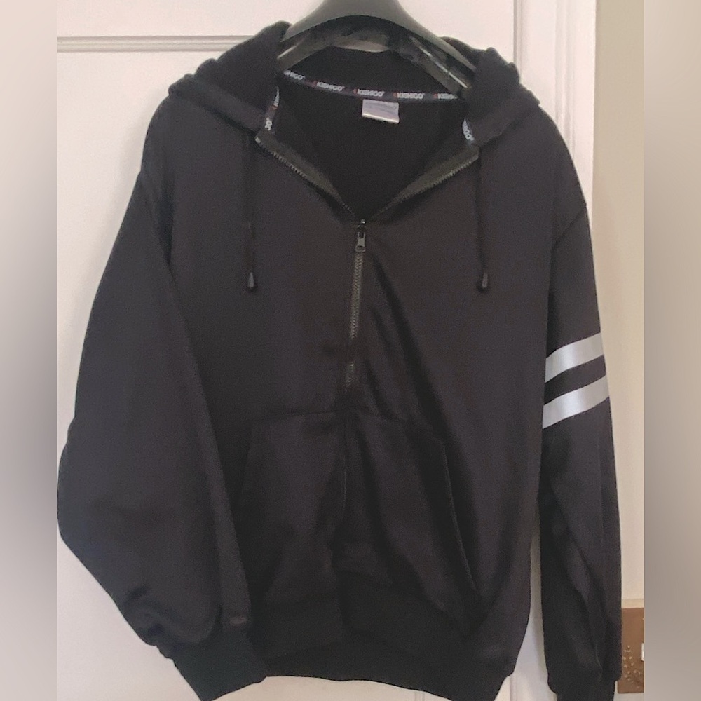 ML Kishigo hoodie jacket men's L black. fleece lined reflective